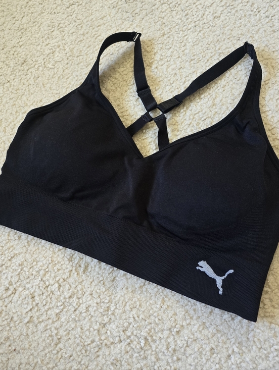 Puma Other - PUMA Black Seamless Strappy Sports Bra With Removable Pads Womens Size Large